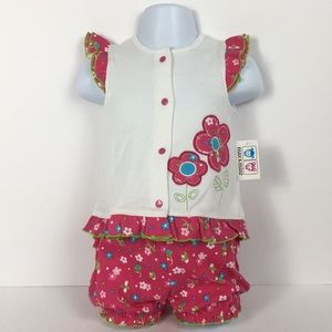 NEW 6/9 Month Baby Girls Two Piece Ruffle Set